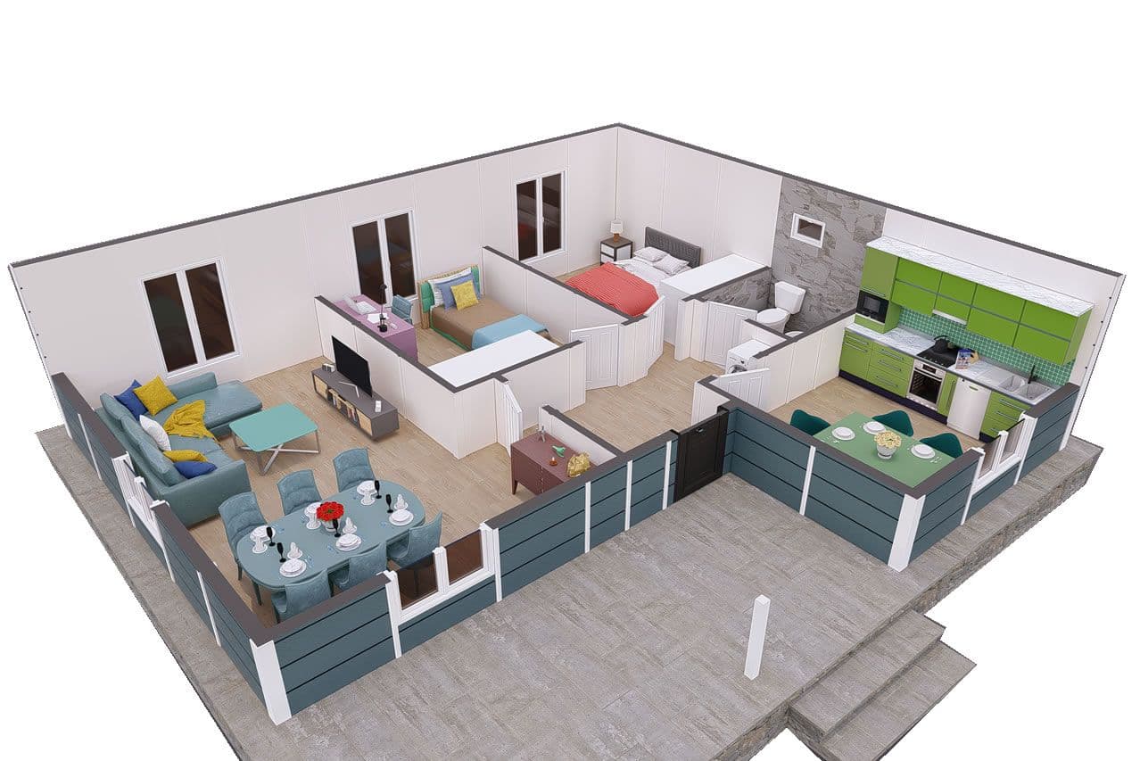 87 m² Prefabrik Ev 2+1