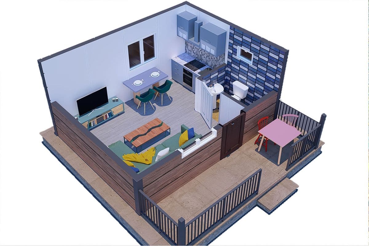 28 m² Çelik Ev 1+0
