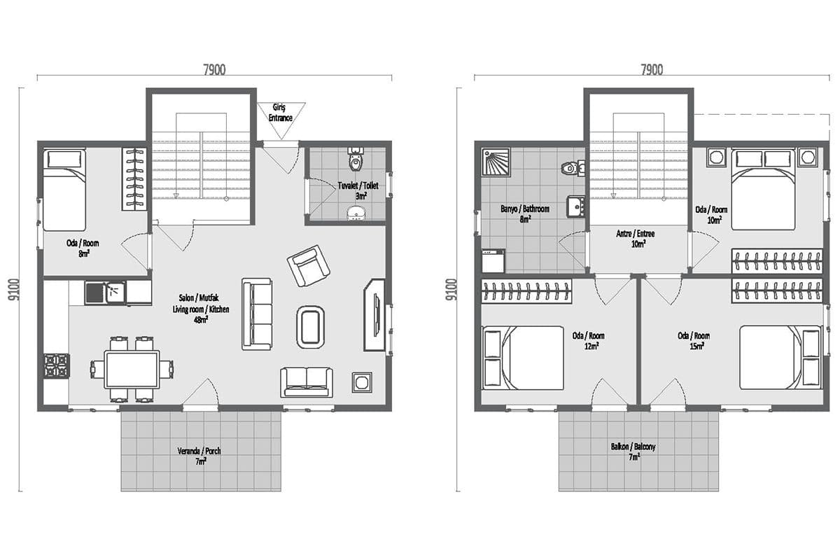 125 m² Çelik Ev 4+1