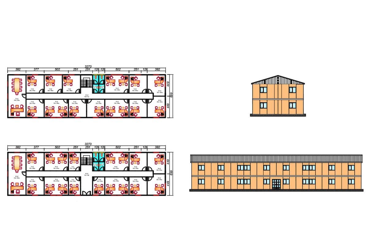 588 m² Prefabrik Ofis