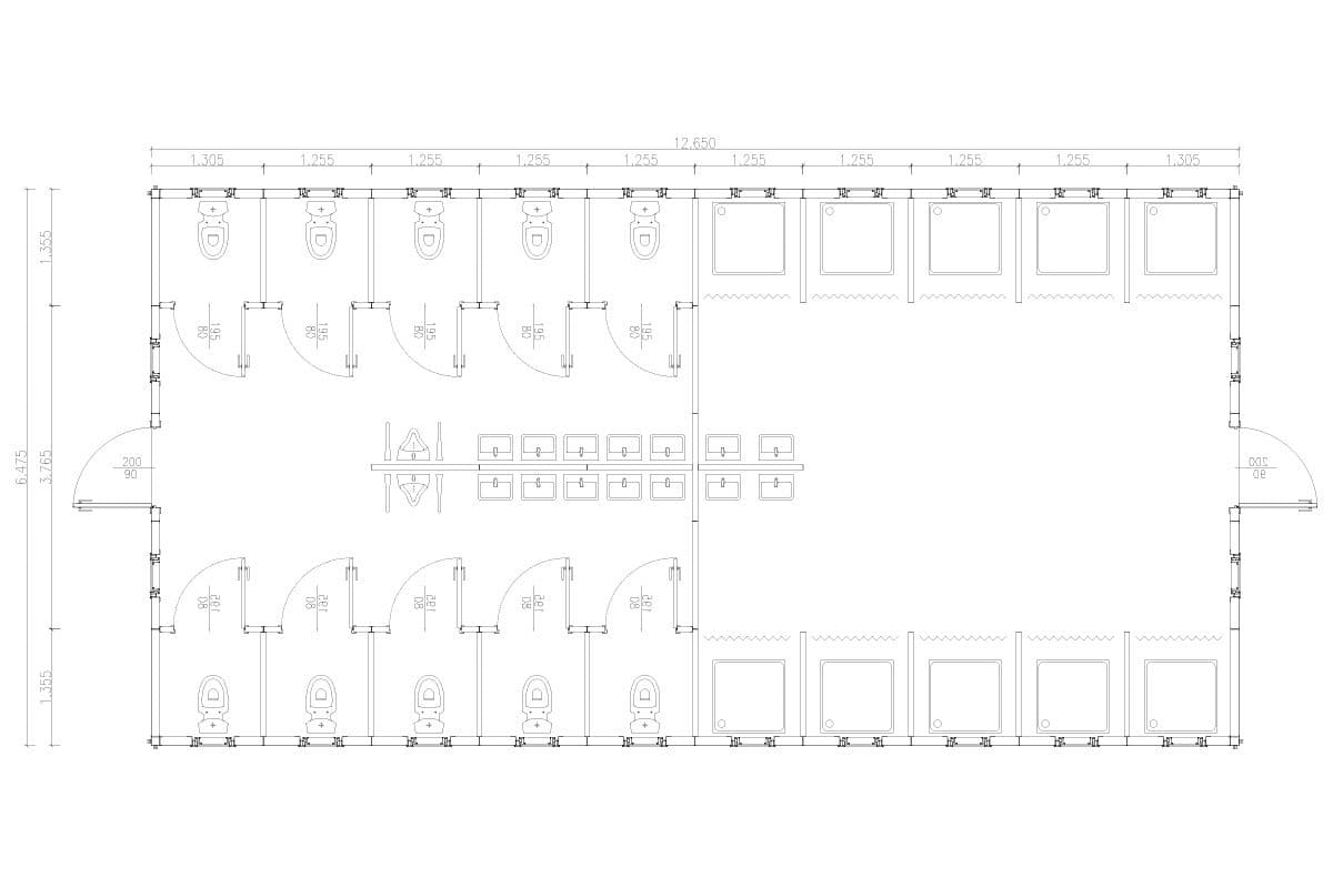 82 m² Prefabrik Tuvalet