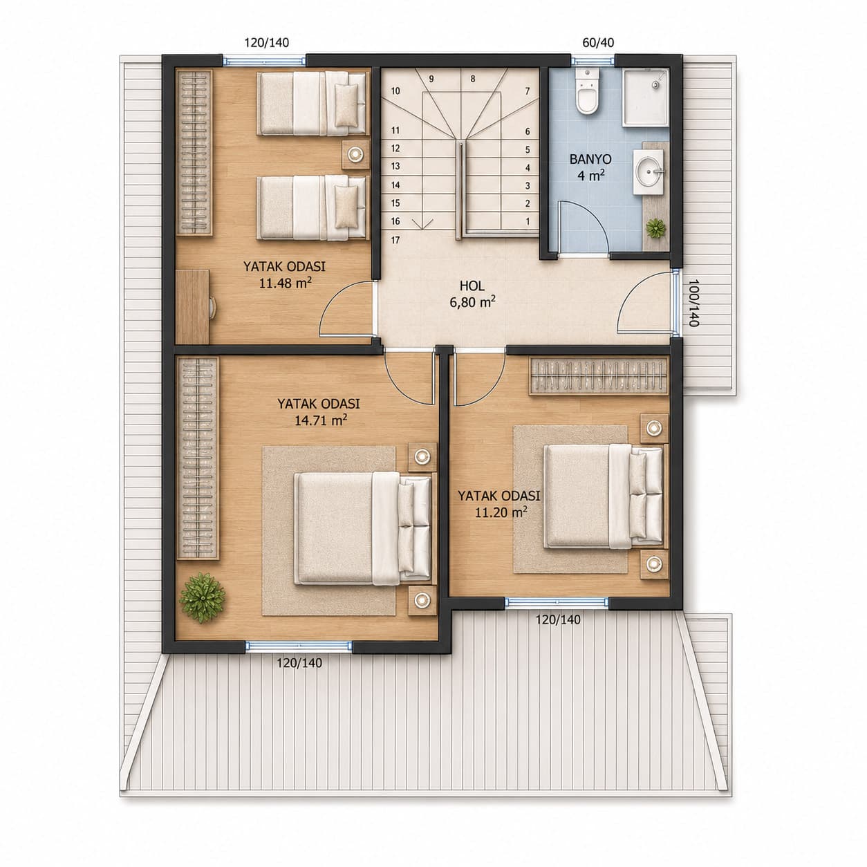150 m² Çift Kat Çelik Ev